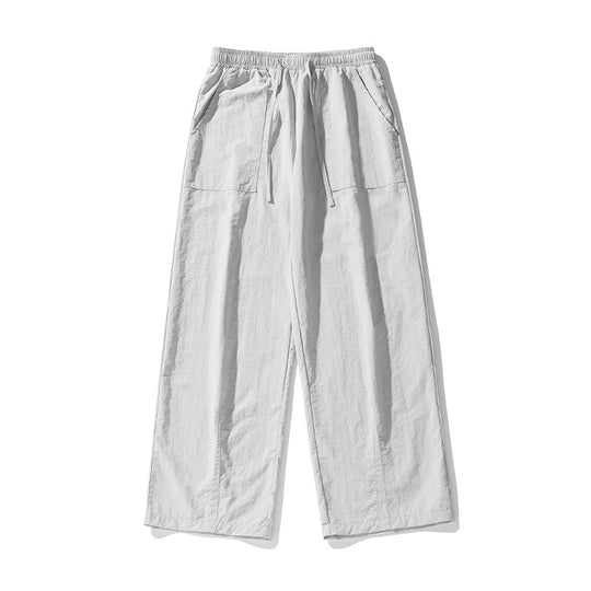 Damen Leichte Palazzohose im Leinen‑Baumwollmix mit elastischem Bund, Kordelzug und aufgesetzten Fronttaschen Nord Taschen