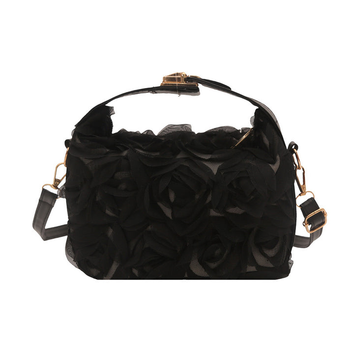 Damen Umhängetasche mit floralen Applikationen und elegantem Verschluss Nord Taschen