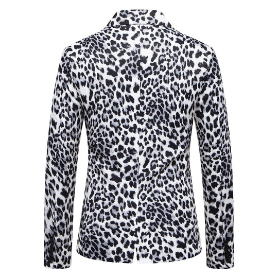 Herren Designer-Blazer mit auffälligem Leopardenmuster und edlem Schnitt