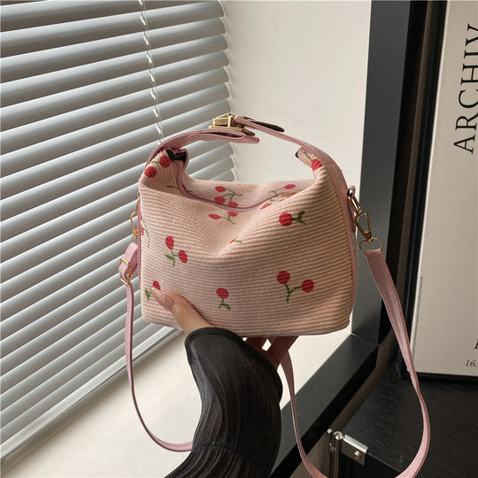 Damen Umhängetasche mit fröhlichem Kirschdesign und verstellbarem Schulterriemen Nord Taschen