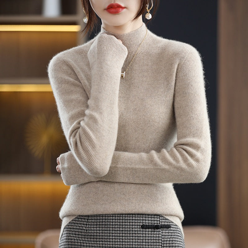 Damen Schmaler Kurzrollkragenpullover in kuscheliger Kaschmir‑Optik mit feiner Rippenstruktur Nord Taschen