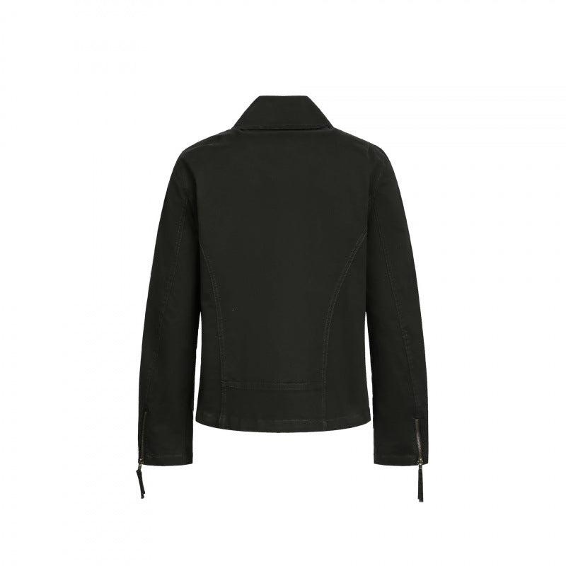 Herren Asymmetrische Bikerjacke mit diagonalem Metallreißverschluss Nord Taschen