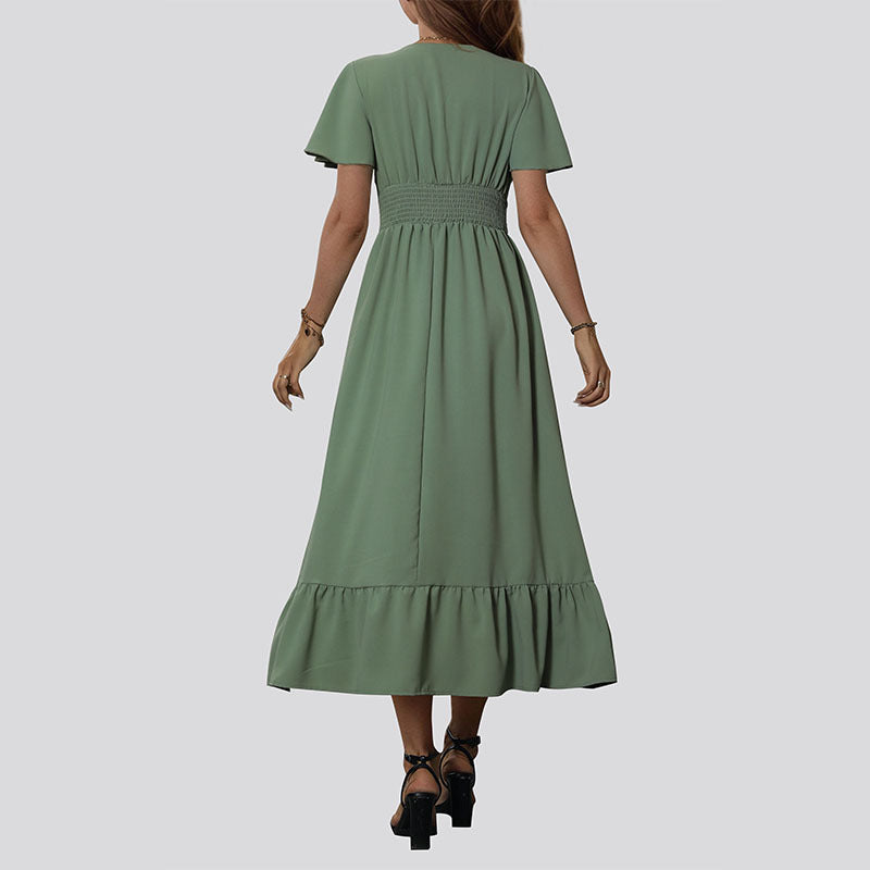 Damen Elegant fließendes Maxikleid Nord Taschen