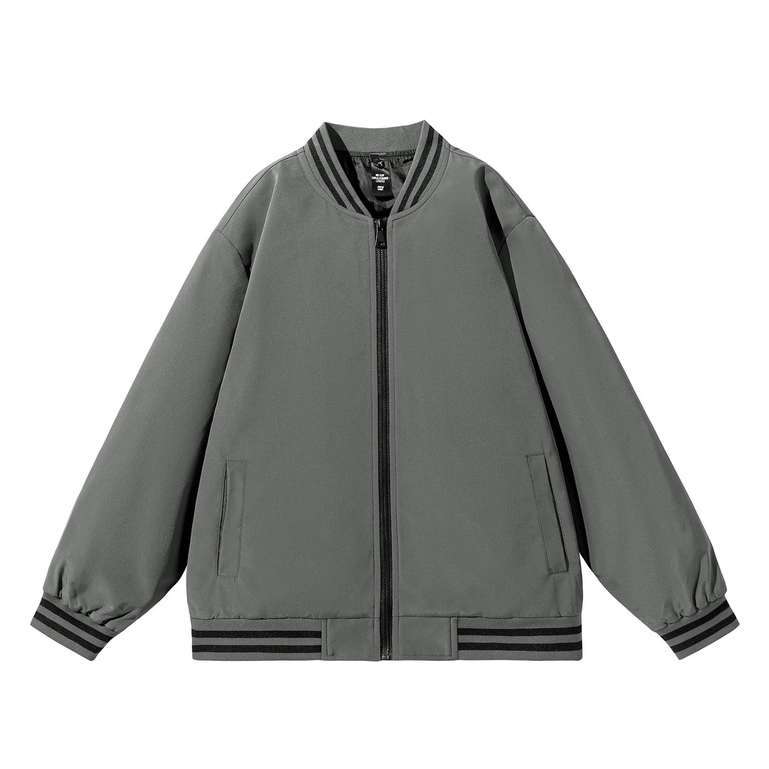 Herren Weite Oversize-Bomberjacke im Utility-Look mit gestreiften Rippbündchen und durchgehendem Reißverschluss Nord Taschen