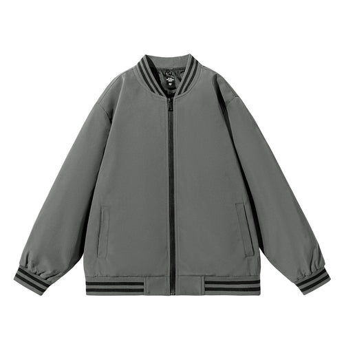 Herren Weite Oversize-Bomberjacke im Utility-Look mit gestreiften Rippbündchen und durchgehendem Reißverschluss Nord Taschen