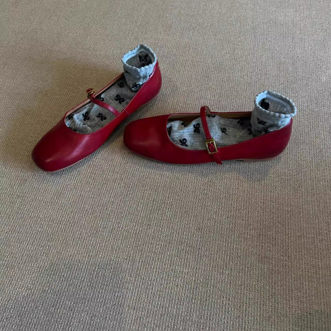 Damen elegante Mary Jane Ballerinas mit praktischer Schnallenverzierung