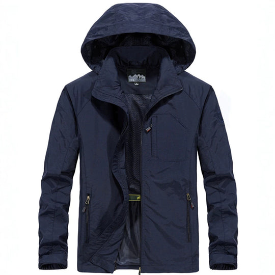 Herren Leichte Allwetter-Fieldjacke mit Kapuze, Mesh‑Innenfutter und Reißverschlusstaschen Nord Taschen