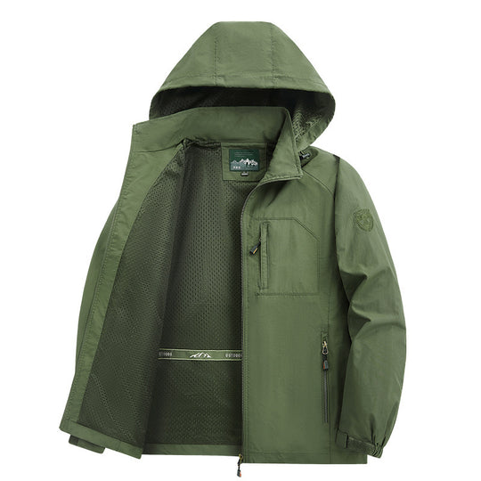 Herren  leichte wasserabweisende Übergangsjacke mit Kapuze und funktionalen Reißverschlusstaschen Nord Taschen