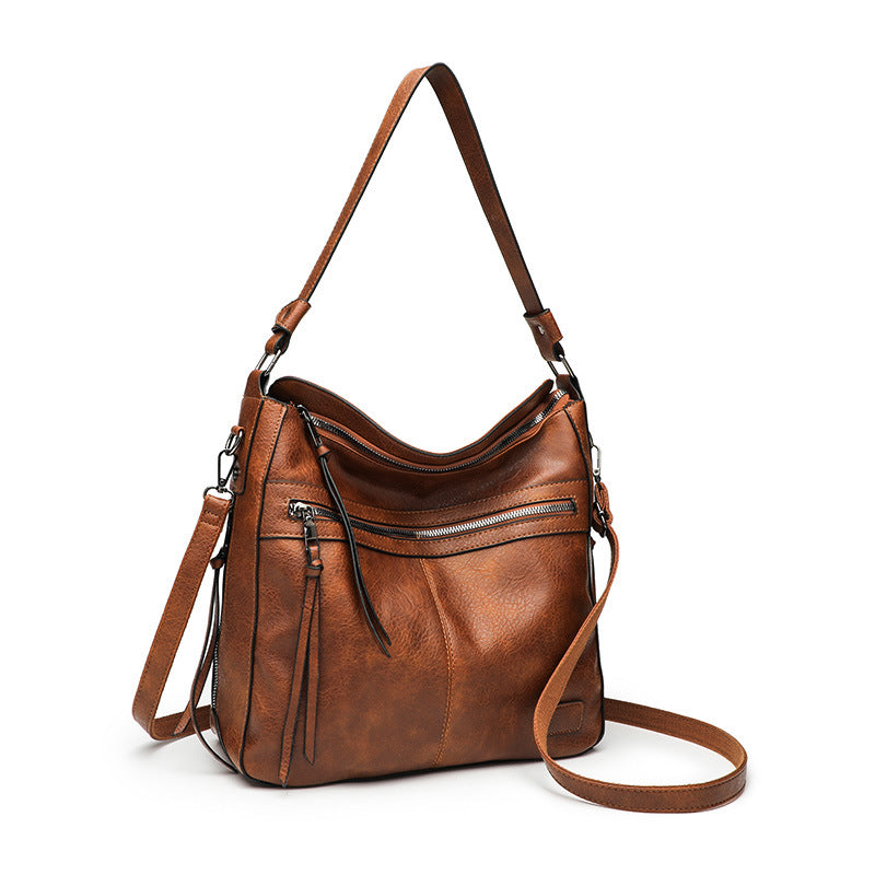 Damen Schultertasche mit mehreren Fächern und stilvollem Reißverschluss Nord Taschen