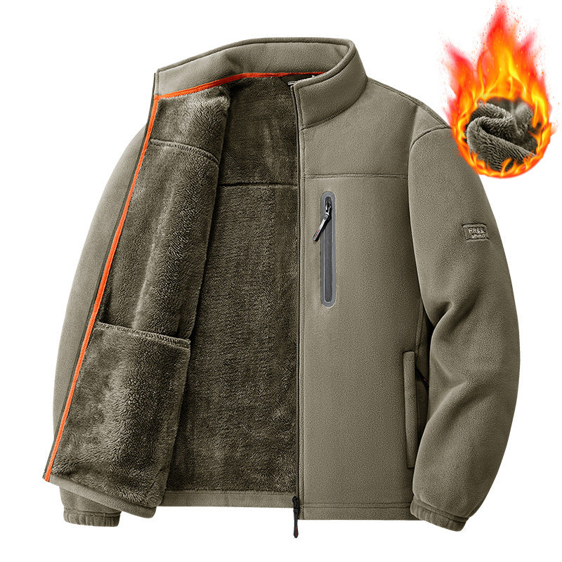Herren Fleecejacke mit hohem Kragen und praktischem Innenfutter Nord Taschen