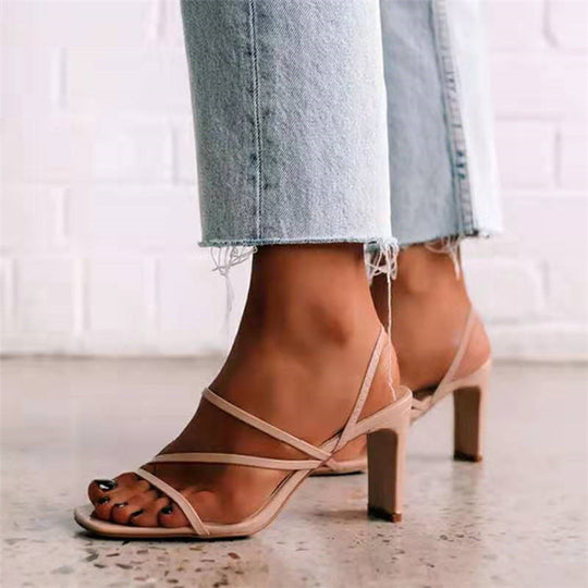 Damen elegante Absatzsandalen mit modischem Riemendesign - Arvani