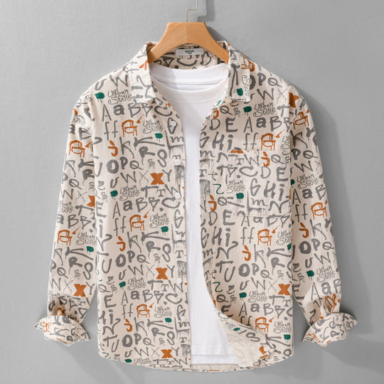 Herren Overshirt im urbanen Graffiti-Letterprint aus Baumwollmix Nord Taschen