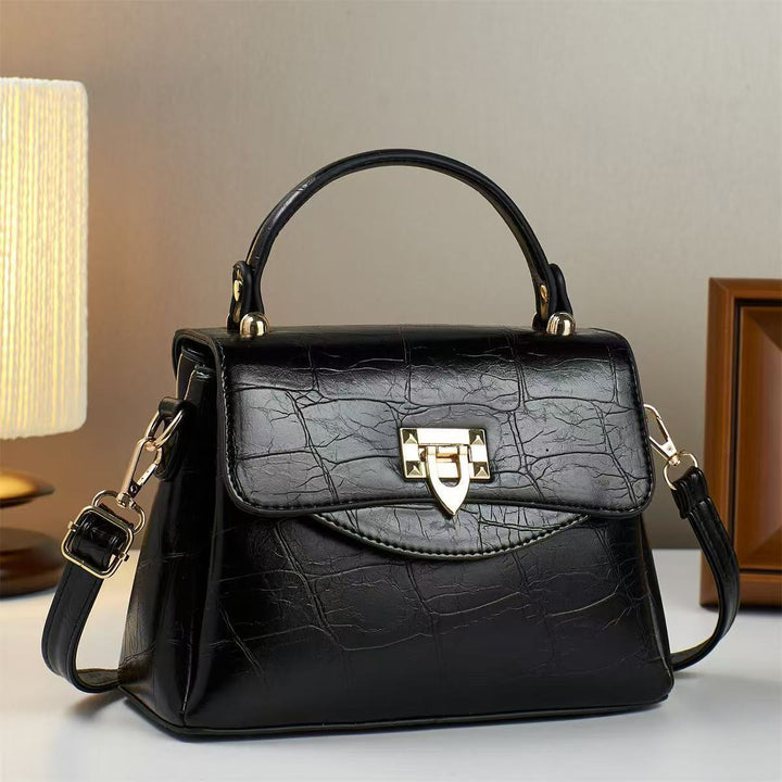 Damen strukturierte Handtasche mit elegantem Krokodilleder-Look Nord Taschen