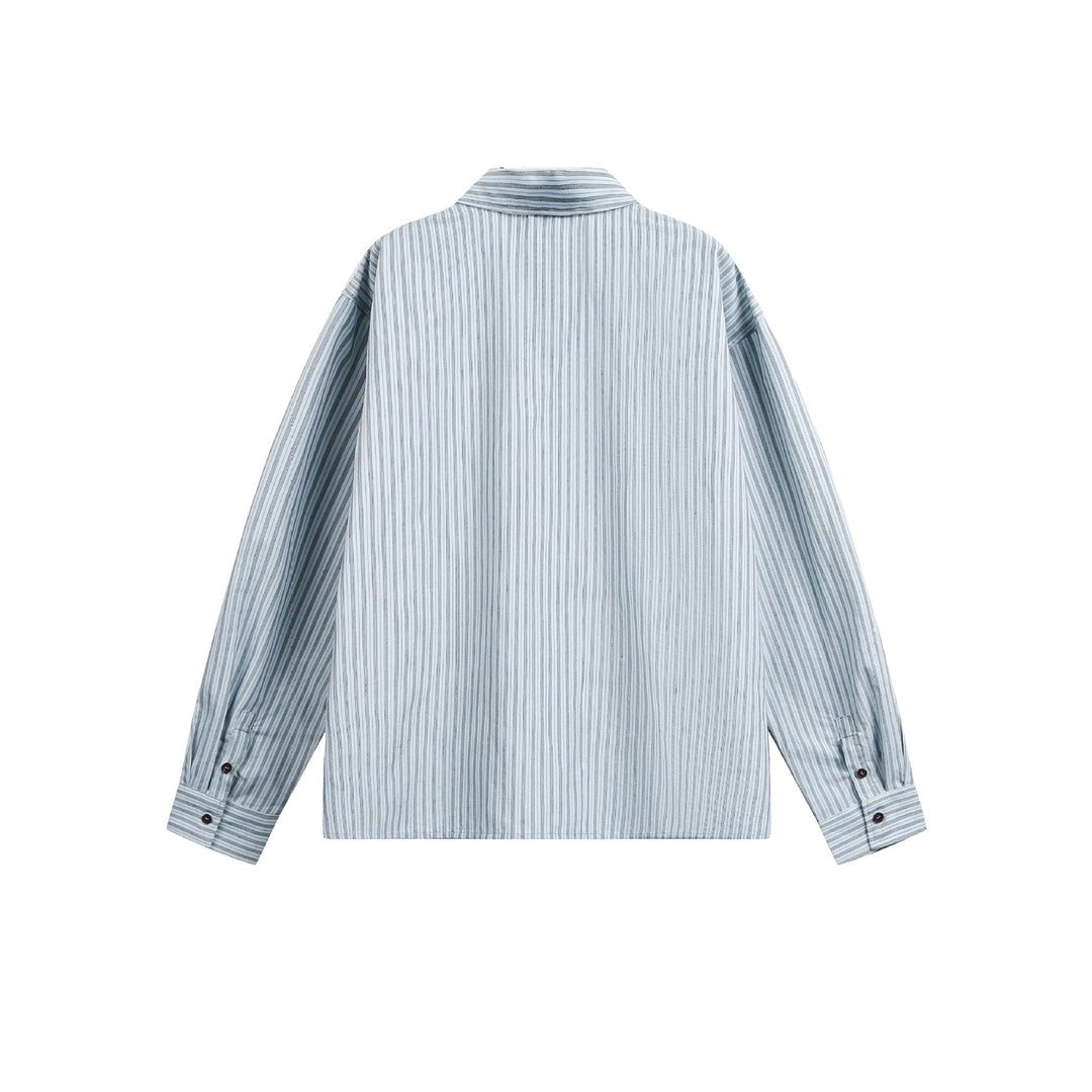 Herren Gestreiftes Overshirt mit Zwei‑Wege‑Reißverschluss und Brusttasche Nord Taschen