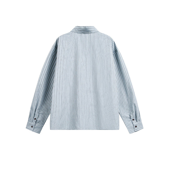 Herren Gestreiftes Overshirt mit Zwei‑Wege‑Reißverschluss und Brusttasche Nord Taschen