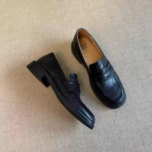 Damen Leder-Pennyloafer mit Mokassin-Naht und profilierter Laufsohle Nord Taschen