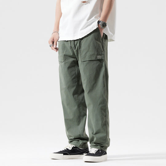 Herren Baggy-Cargo-Hose im Workwear-Look mit elastischem Kordelbund, aufgesetzten Klapptaschen und verstärkten Nähten Nord Taschen