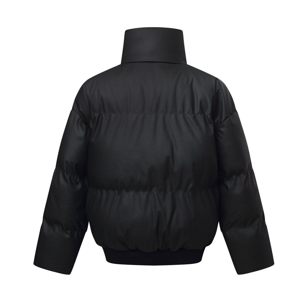 Damen Kurz geschnittener Stepp-Winterparka mit hohem Stehkragen und geripptem Saum Nord Taschen