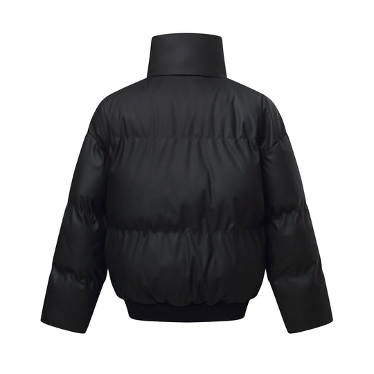 Damen Kurz geschnittener Stepp-Winterparka mit hohem Stehkragen und geripptem Saum Nord Taschen