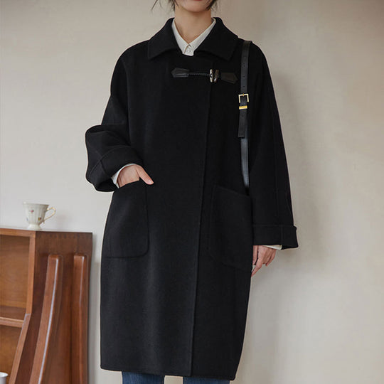 Damen modische oversized Jacke mit hohem Kragen Nord Taschen