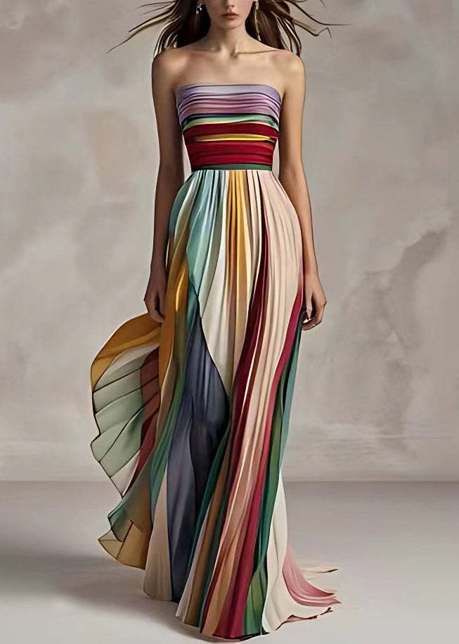 Trägerloses Maxikleid mit Falten