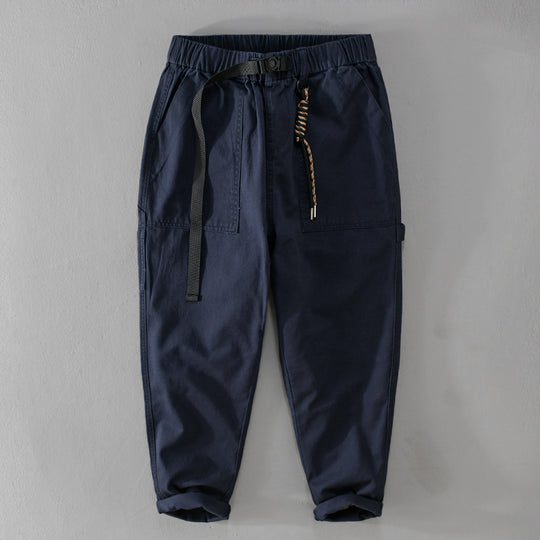 Herren Tapered-Cargohose im Utility-Stil mit gekrempeltem Saum und elastischem Bund Nord Taschen