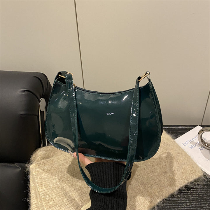 Damen modische Handtasche im minimalistischen Design mit glänzender Oberfläche Nord Taschen