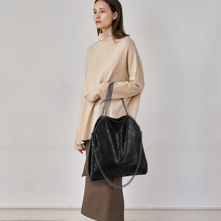 Damen Hobo-Tasche aus samtigem Material mit robustem Kettenhenkel Nord Taschen