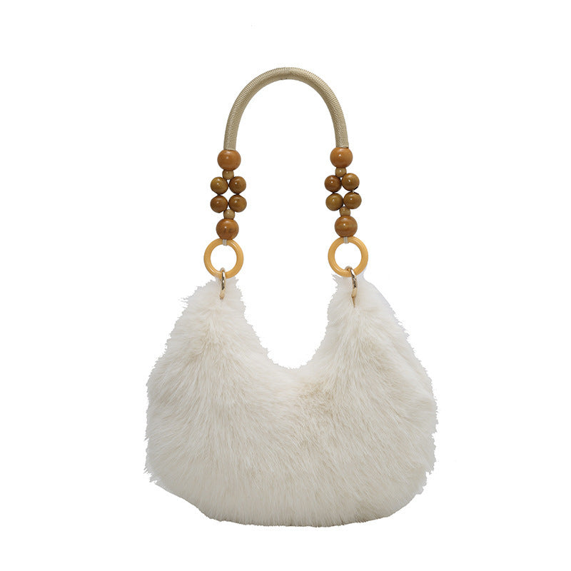Damen modische Taschenhandtasche mit luxuriösem Pelzbesatz Nord Taschen