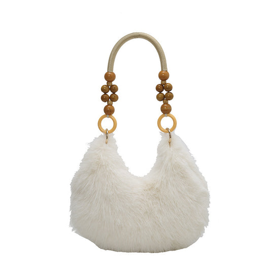 Damen modische Taschenhandtasche mit luxuriösem Pelzbesatz Nord Taschen