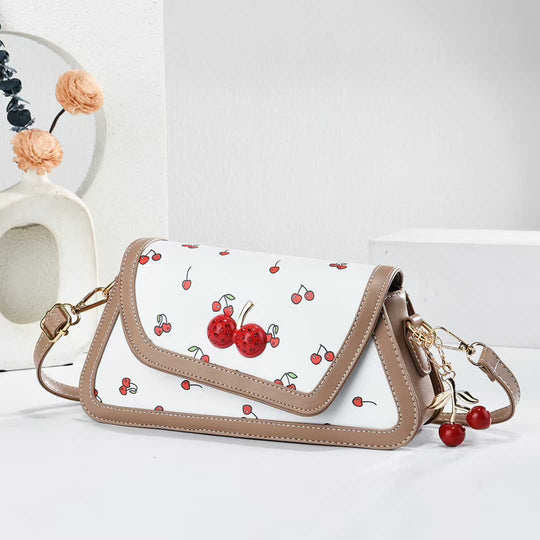 Damen trendige Umhängetasche mit Kirschmotiven Nord Taschen