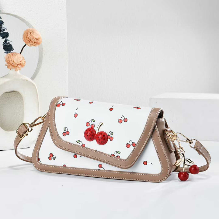 Damen trendige Umhängetasche mit Kirschmotiven Nord Taschen