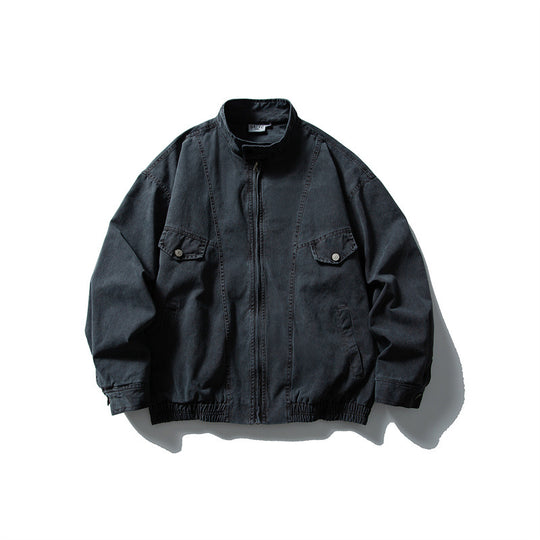 Herren Boxy-Fieldblouson mit Stehkragen, Frontreißverschluss und Pattentaschen Nord Taschen