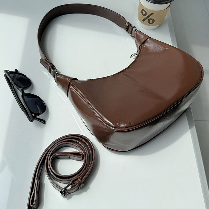 Damen Schultertasche mit elegantem Faltendesign und verstellbarem Trageriemen Nord Taschen