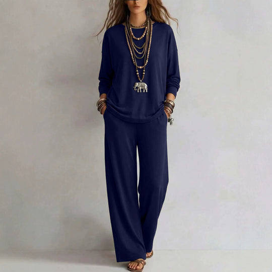 Damen Loungewear-Set mit weitem Bund und Oversize-Langarmshirt Nord Taschen