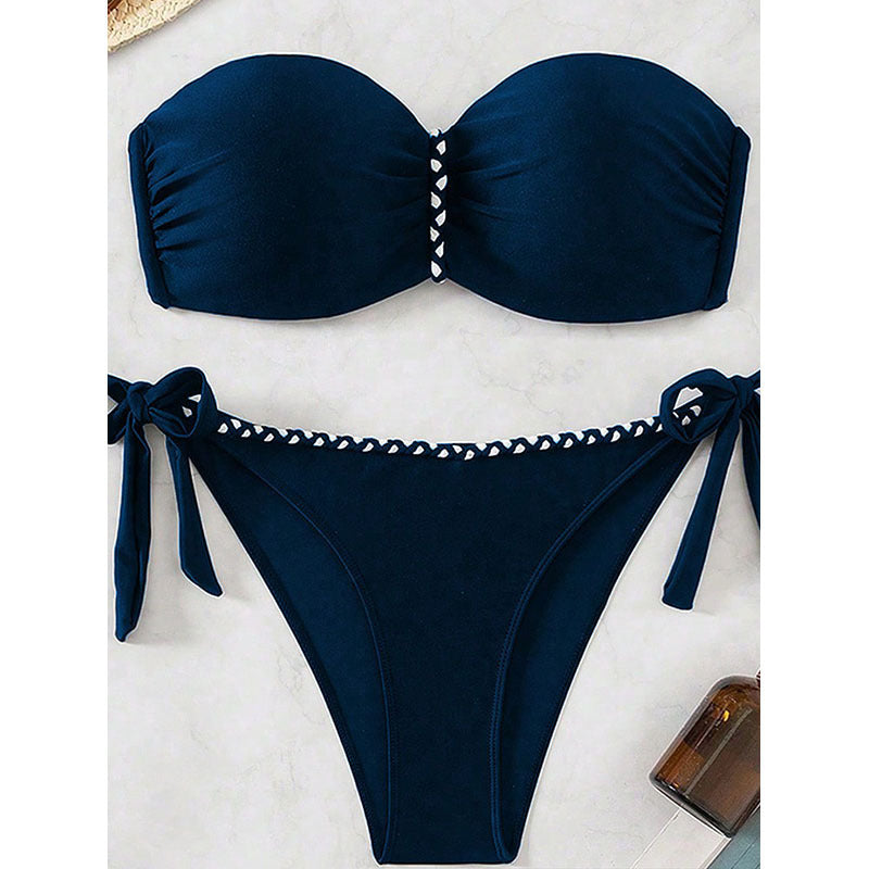 Damen Bandeau-Bikini-Set mit raffinierten BindNord Taschenändern