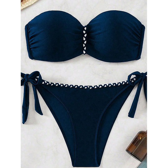 Damen Bandeau-Bikini-Set mit raffinierten BindNord Taschenändern