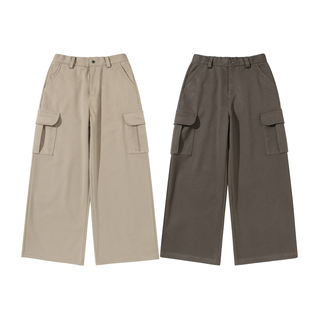 Damen Cropped Cargo-Hose mit weitem Bein und aufgesetzten Taschen Nord Taschen