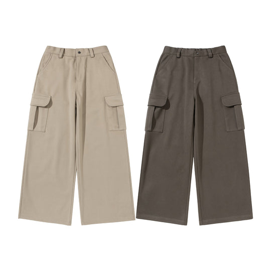 Damen Cropped Cargo-Hose mit weitem Bein und aufgesetzten Taschen Nord Taschen