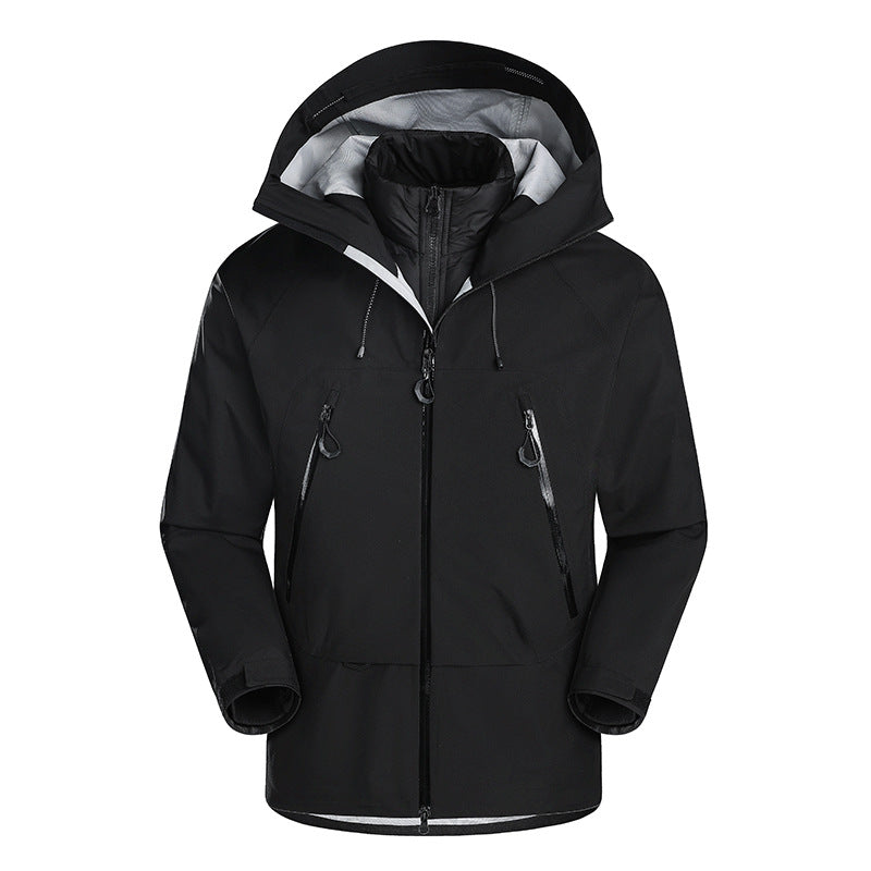 Herren wasserdichte Softshell-Jacke mit herausnehmbarer Stepp-Innenjacke Nord Taschen
