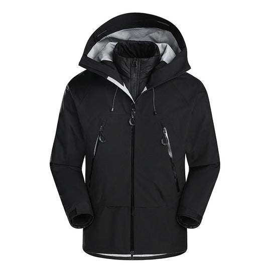 Herren wasserdichte Softshell-Jacke mit herausnehmbarer Stepp-Innenjacke Nord Taschen