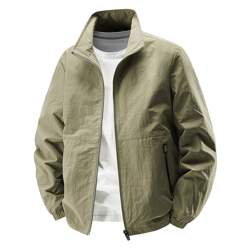 Herren Leichte Wind- und wasserabweisende Freizeitjacke mit Stehkragen und Reißverschlusstaschen Nord Taschen