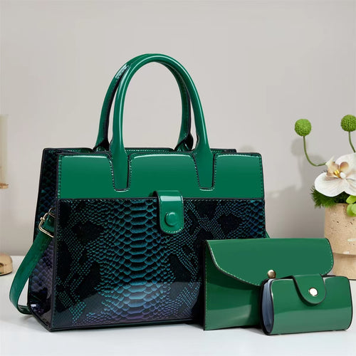 Damen Designer-Handtasche mit strukturiertem Schlangenleder-Look und abnehmbarer Clutch Nord Taschen