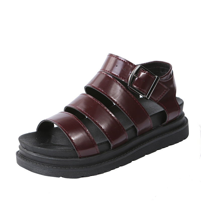 Damen  komfortable Gladiator‑Sandale mit extra gedämpftem Komfortfußbett, vier breiten Riemen und verstellbarer Metallschnalle Nord Taschen
