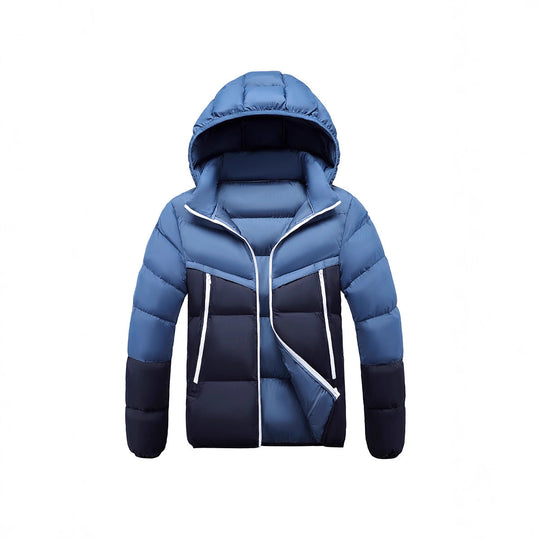Herren Leichte Steppjacke mit Kapuze und zweifarbiger Blockoptik Nord Taschen