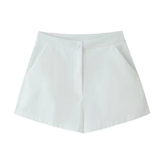 Damen Taillierter Zweiteiler mit Korsagen-Top, Mandarin-Kragen und High‑Waist Tailored Shorts Nord Taschen