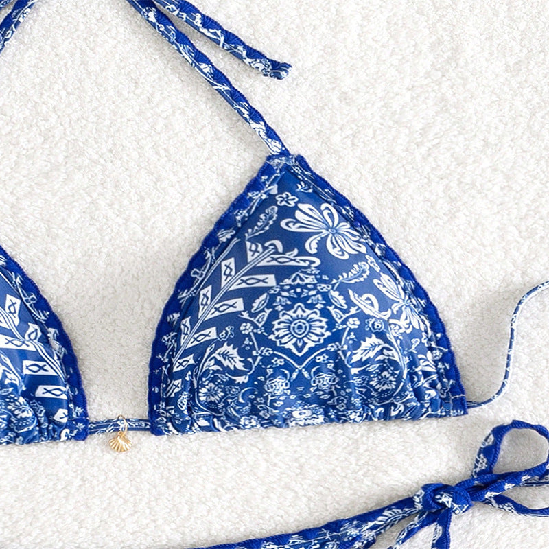 Damen Triangel-Bikini mit verstellbaren Raffungen