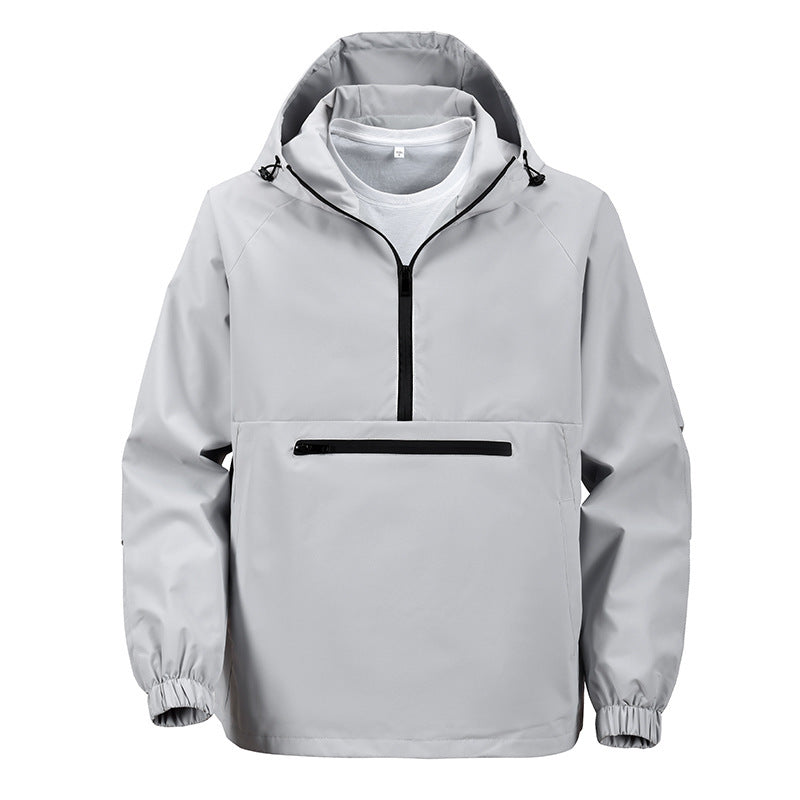 Herren Praktische Windjacke mit Kapuze und Reißverschlusstaschen Nord Taschen