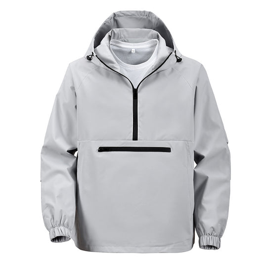 Herren Praktische Windjacke mit Kapuze und Reißverschlusstaschen Nord Taschen