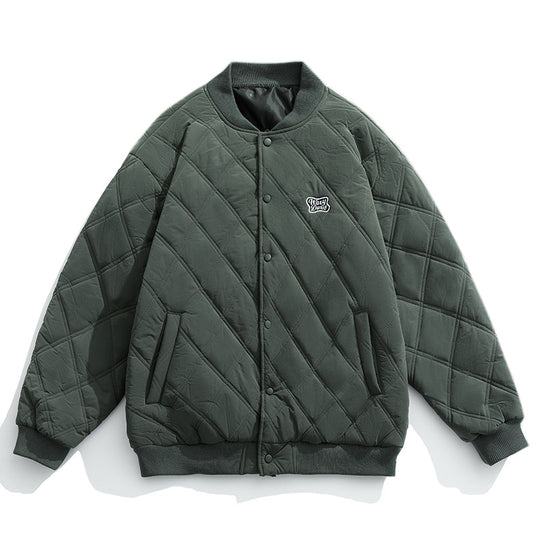 Unisex Gestepste Bomberjacke im Boxy‑Schnitt mit Stehkragen und Druckknopfleiste Nord Taschen